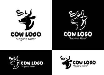 Fototapeta premium Cattle Head Emblem for Rural and Corporate Branding