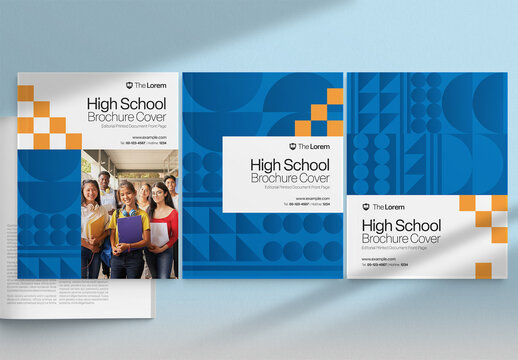 High School Brochure Cover Template for School Prospectus, Catalog, Flyer & Poster Layouts
