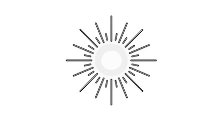 Obraz premium Radiant sunburst icon, bright light burst, simple graphic element for design