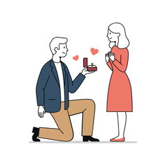 Couple proposal romantic love wedding ring happy celebration engagement