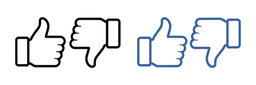 Thumbs Up and Thumbs Down Icons, agree and disagree gestures