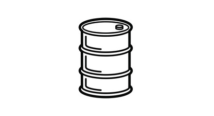Simple line drawing of a black oil drum with a circular lid