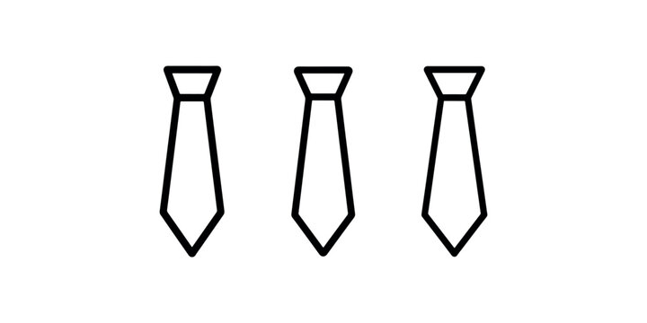 Business necktie icon set for corporate professional attire and formal dress code representation vector illustration of male fashion accessory symbols