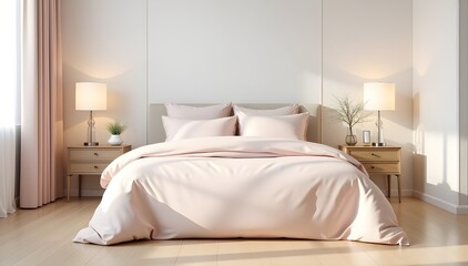 Fototapeta premium Stylish Bedroom Space with Bed