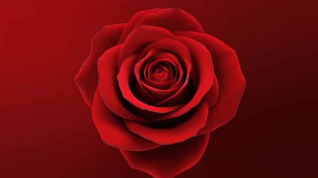 Beautiful red rose on a gradient red background.