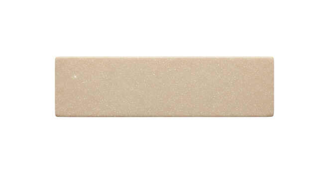 A rectangular tan brick with transparent background viewed from directly above