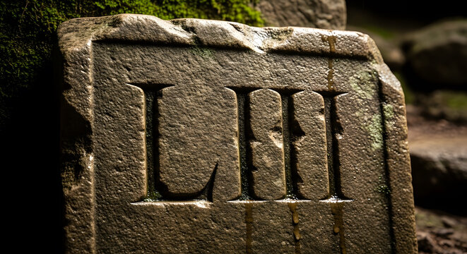 Ancient style roman numerals for the number fifty three