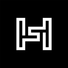 Letter HS or SH monogram logo design