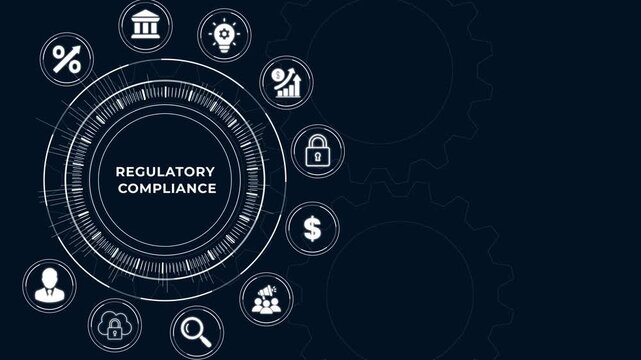 Regulatory Compliance Business Technology Animation &ndash; Corporate Governance Digital Dashboard