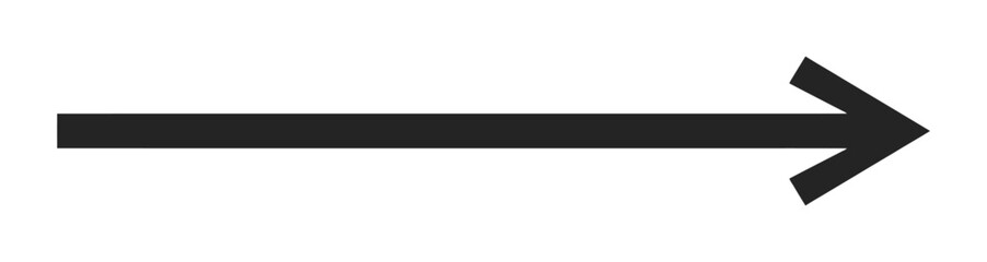 Obraz premium Black arrow icon pointing to right representing direction and movement