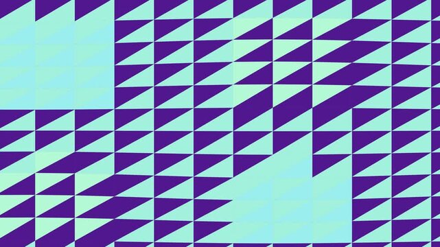 dynamic geometric pattern with vibrant purple and cyan triangles shifting across multiple frames