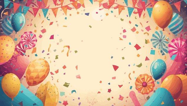 carnaval background design template with vibrant flat design elements, featuring a lively and festive atmosphere,