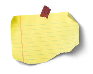 テープで貼り付けられた、メモ帳の断片