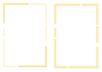 温かみのあるオレンジの長方形フレーム・シンプルで汎用性の高い飾り枠セット・見出しやラベル・メッセージ