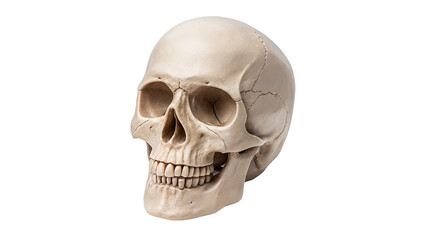 Fototapeta premium A detailed skull model isolated on transparent background 