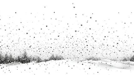 Snow snowfall snowflakes winter overlay white background falling background Stock Illustration