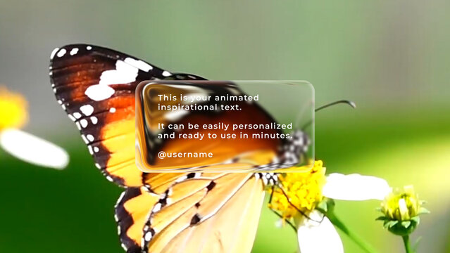 Liquid Glass Quote Title Over Media Background Multiformat