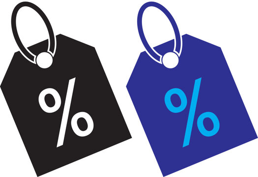 Price Tag Icon Set. Retail sale and discount symbols. discount icon collection. Discount tag icon design. vector graphics in flat. Four price tag icons with dollar signs in blue and black, isolated on