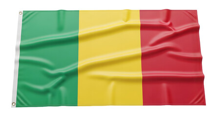 Obraz premium The flag of mali with green, yellow, and red vertical stripes, isolated on transparent background