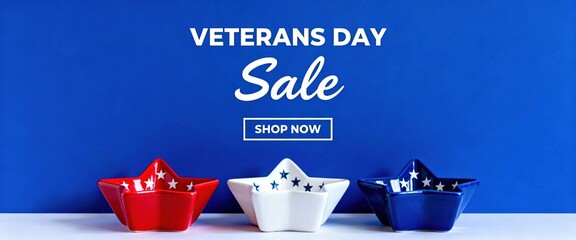 Veterans Day Sale Patriotic Star Shaped Bowls
