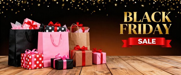 Black Friday Sale Shopping Bags and Gifts