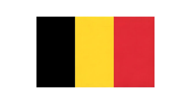 The flag of belgium with black, yellow, and red stripes on transparent background