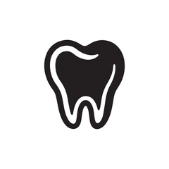 Black And White Dental Tooth Icon For Medical And Healthcare Branding.