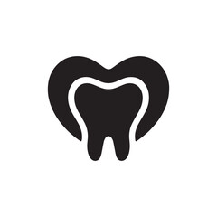 Obraz premium Black And White Dental Tooth Icon For Medical And Healthcare Branding.