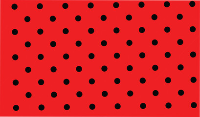 Seamless black polka dots on a bright red background vector illustration, ideal for textiles, fabrics, packaging, and digital designs © TREND AND VECTORS