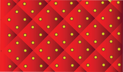 Fototapeta premium Vibrant red quilted background with a subtle gradient and bright yellow raised dots, offering a playful and textured design element.