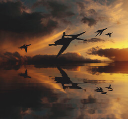 Dinosaur silhouette sunset © Kayleigh