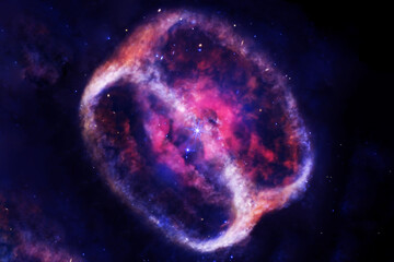 Blue galaxy, beautiful space. Elements of this image furnished by NASA © Artsiom P