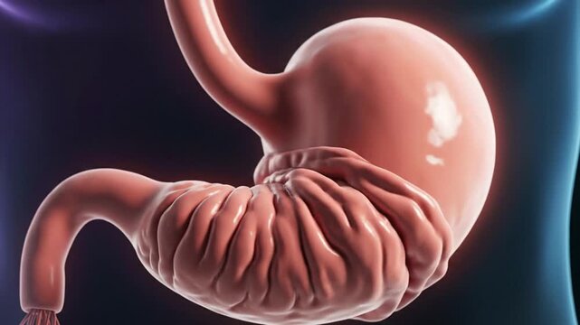 Detailed Animation of Human Stomach Functionality.