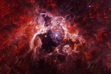 Red galaxy, beautiful space. Elements of this image furnished by NASA © Artsiom P