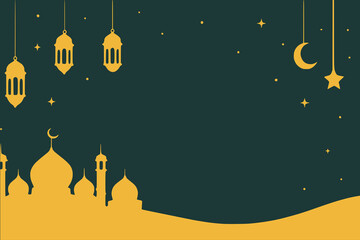 Ramadhan Background landscape with elements of islamic theme
