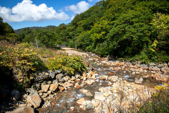 Summer scenery of Nyuto Onsen in Akita Prefecture, Japan
