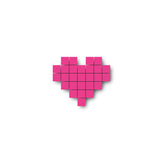 Fototapeta premium Pink Heart Pixel Icon