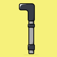 Simple flat plumbing pipe vector illustration with bold outline. Industrial water tube element isolated on background. Perfect for plumbing service, construction, repair concept, sanitation, and maint