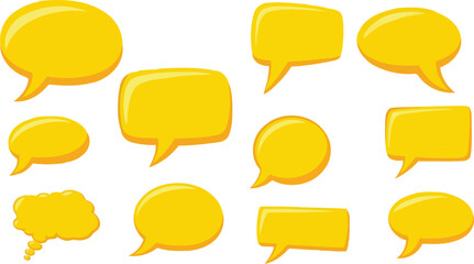 Glossy golden 3D messaging icons for modern web design