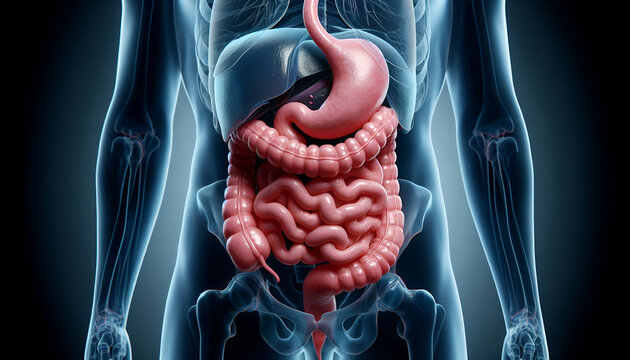 3d Anatomy Illustration Of Human Digestive System 