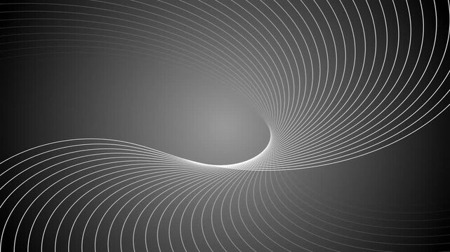 Simple line art movement in gray geometric rotation horizontal video