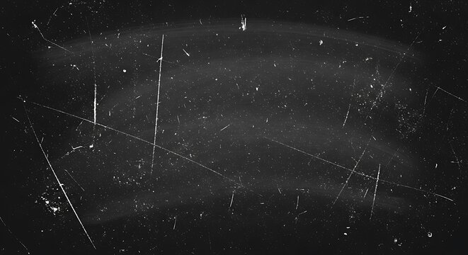 Grungy black background with scratches and dust, resembling an old film or worn surface