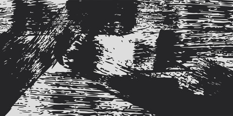 Fototapeta premium Careless brush strokes on a light background. Abstract grunge texture for a banner. Rough paint marks, messy ink pattern for poster design.