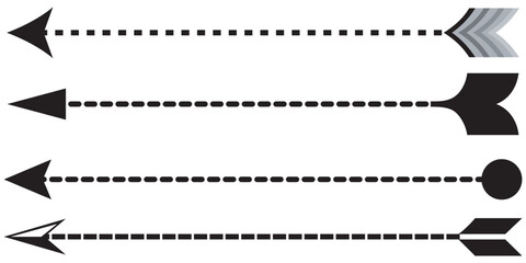 Arrows collection different styles dotted line and solid shapes eps 10