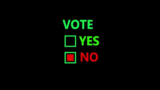 Yes vote and No vote Button Icons Set with Tick and Cross Symbols animation with alpha channel. Tick or check mark and cross mark signs . 