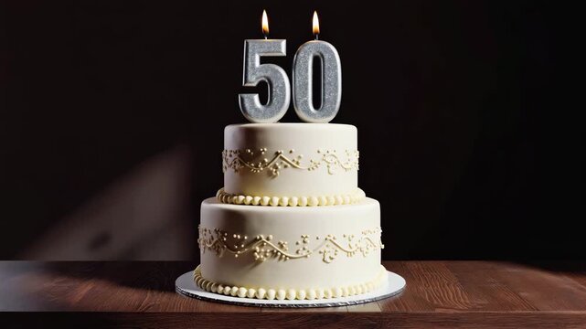 Elegant 50th Anniversary Cake