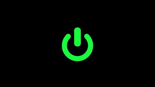  power reset button sign animation. power button icon animated. power reset button sign animation.