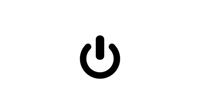  power reset button sign animation. power button icon animated. power reset button sign animation.