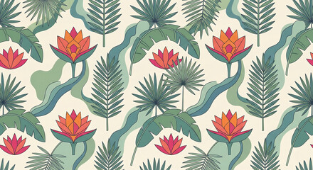 Modern Abstract Palm Tropical bagrown