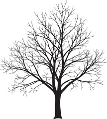 Obraz premium Minimalist black and white tree silhouette illustration